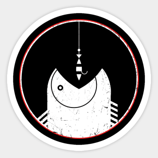 lure and catch a big bass fish minimal art Sticker